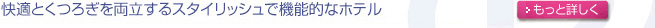 快適とくつろぎを両立するスタイリッシュで機能的なホテル