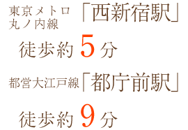 東京メトロ丸ノ内線「西新宿駅」徒歩約5分