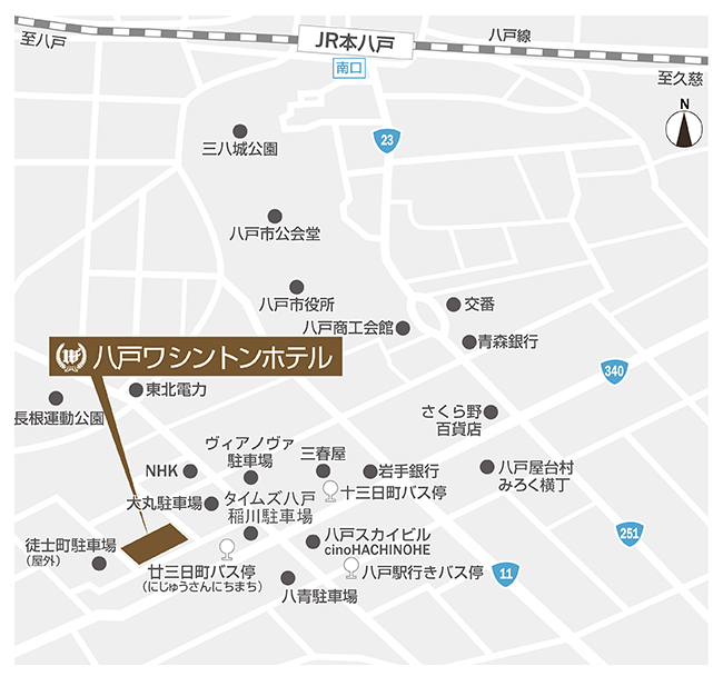 八戸ワシントンホテルのホテルマップ