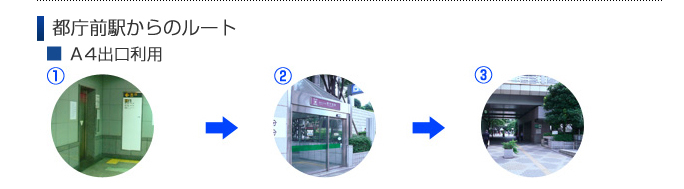 都庁前駅からのルート A3出口利用