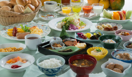 種類豊富な朝食バイキング